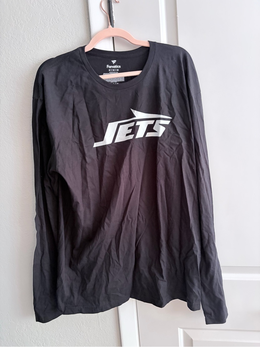 Fanatics Black New York Jets Long-Sleeve Logo Tee